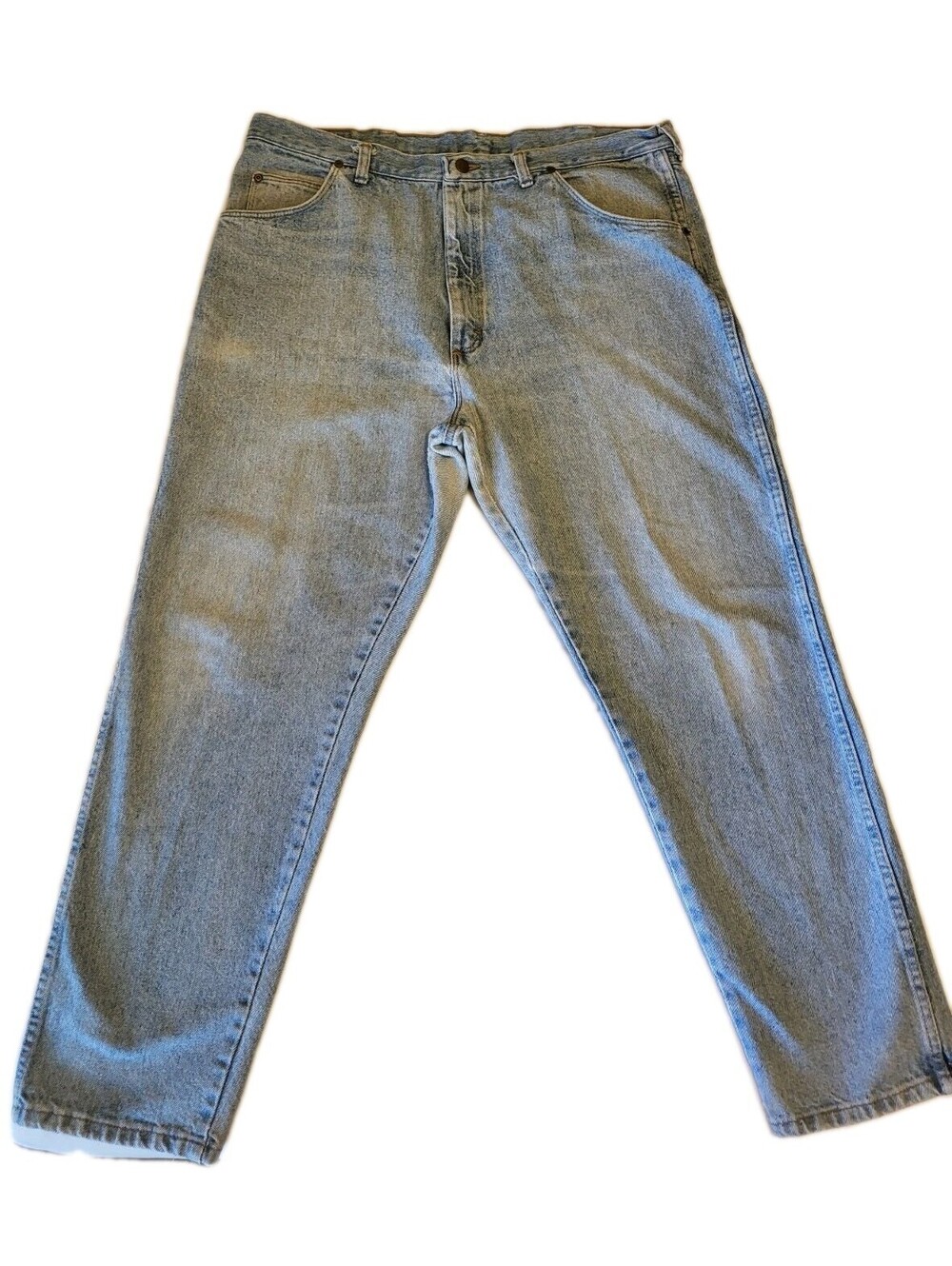 Vintage Wrangler Jeans 40x30 Light Blue Distressed USA Made 90s Y2K Worn In